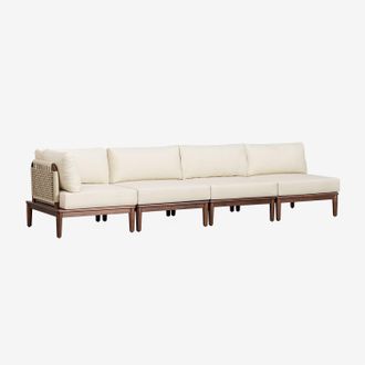 Sklum Sklum - Sof&aacute; Modular De Jard&iacute;n Esquinero De 4 Piezas En Acacia Giulia