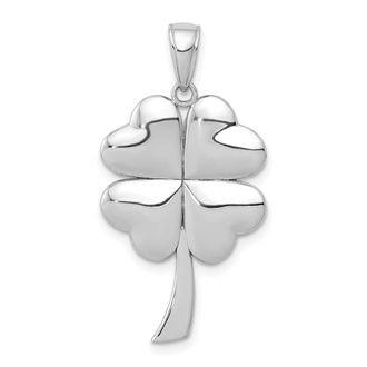 Diamond2Deal 14k Gold Solid Polished 4-Leaf Clover Pendant