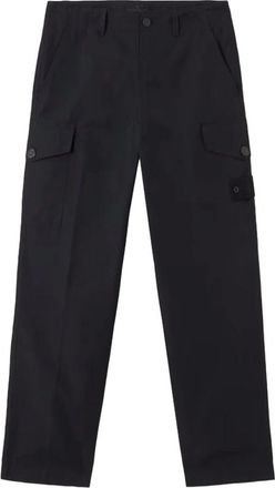 Stone Island Straight Trousers, male, Blue, W36, Cuffed Combat Trousers