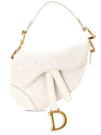Dior Saddle Handbag Oblique Canvas Mini shoulder bag - women - Canvas - One Size - White
