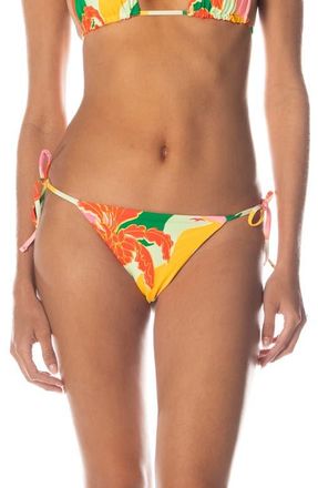 Maaji Tropical Breeze Sunning Reversible Side Tie Bikini Bottoms in Open Red at Nordstrom, Size X-Large