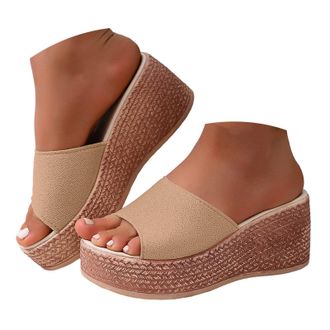 Generic Womens Platform Wedge Sandals Soft Spring Shoes Cork Orthopedic Wedge Slipper for Women, Comfortable Open Toe Summer Sandals for Women 2026, Arch Supp