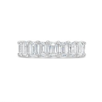 Diana M. Jewels Platinum lab grown emerald cut diamond eternity band weighing 9.30 cts tw
