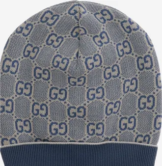 Gucci Girls Beanie Cotton Navy Hat