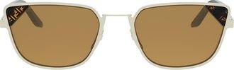 Fendi Signature 53.7mm Rectangular Sunglasses in Gold /Roviex at Nordstrom