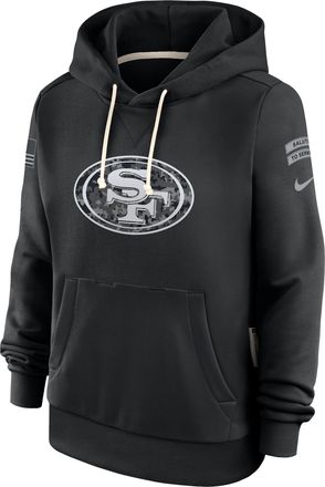Nike San Francisco 49ers Salute to Service Sideline Nike Womens Dri-FIT NFL Pullover Hoodie in Black | 03C300AA2T-CYB