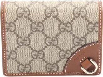 Gucci Pre-owned Wallets, female, Beige, Size: ONE SIZE Pre-owned GG Emblem Leather PVC Wallet