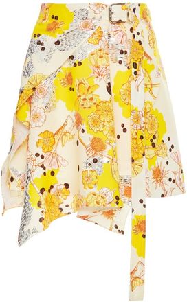 Carven Robot Flower Crepe Skirt Size XS