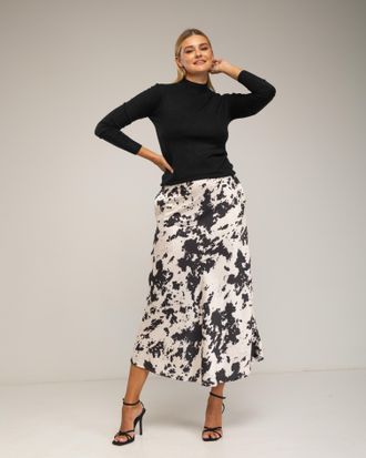 Tantra Midi-rok met koeienprint