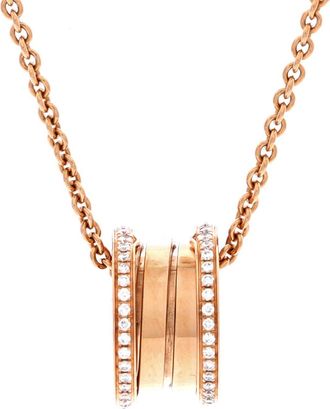 Bulgari B. Zero1 Pendant Necklace 18K Rose Gold with Diamonds