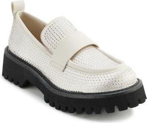 Karl Lagerfeld Grady Crystal Lug Sole Loafer in Soft White at Nordstrom Rack, Size 6.5