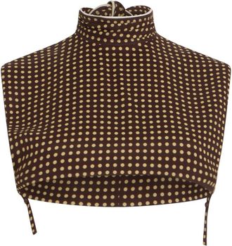 Philosophy di Lorenzo Serafini Cropped top met hoge kraag - Dames - Tops zonder mouwen - Bruin - XS - Tops