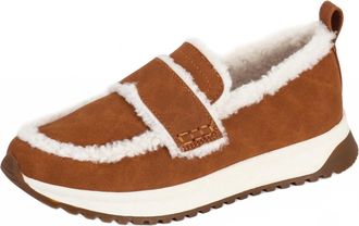 Yellow Box Womens Ripley Shearling Loafer In Chestnut