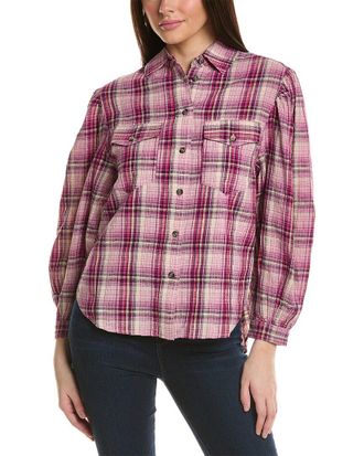 Isabel Marant Etoile Checked Linen-Blend Blouse