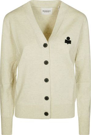 Isabel Marant Karinagz Light Beige V-Neck Knit Cardigan