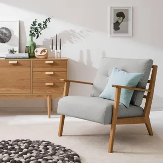 Studio Copenhagen home24 Studio Copenhagen Sessel Timon I Hellgrau Webstoff 83x80x76 cm (BxHxT)