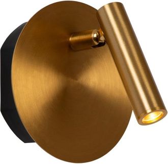 Lucide Lámpara de cabecera de metal con 1 LED integrado, oro mate / latón