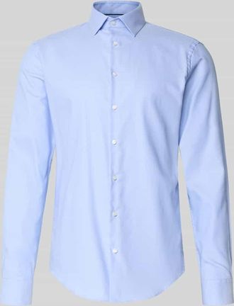 Jake*s Slim Fit Business Hemd aus Baumwolle mit Kentkragen in Bleu, Größe 37/38