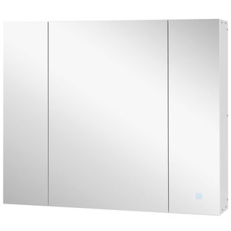 Kleankin Armario con espejo 90x15x75 cm blanco