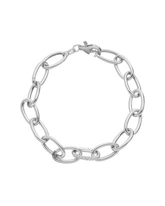 Meshmerise 18K Vermeil 0.30 ct. tw. Diamond Oval Link Bracelet