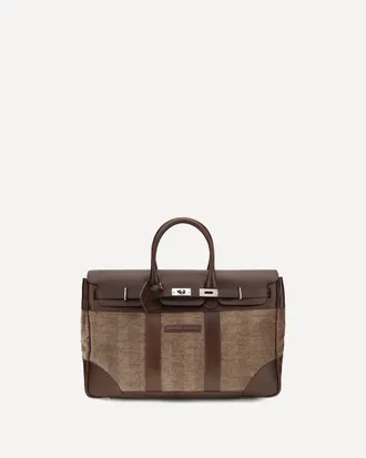 Brunello Cucinelli Borsa da Viaggio in pelle e tessuto Man UNI