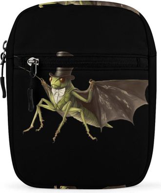 Generic Grasshopper Wearing Top Hat And Tie Trendy Crossbody Bag for Men Women Small Satchel Men Sling Adjustable Shoulder Strap Messenger