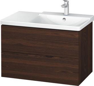 Duravit Duravit L-cube Mueble De Pared De 820mm De Ancho, Profundidad 481, 2 Cajones, Cabe p3 Comfort Art&iacute;culo 233485, Derecho De Cuenca, Color: Nogal Cepilla