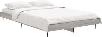 vidaXL Vidaxl - Bed Frame without Mattress Grey Sonoma 120x190 cm Small Double Engineered Wood