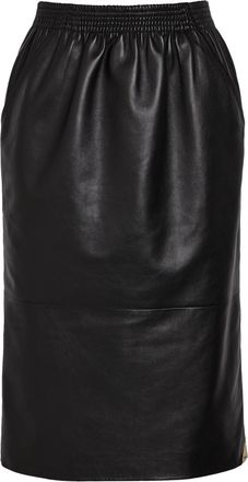 Chlo&eacute; Leather Midi Pencil Skirt - Black - 40 (UK12 / M)