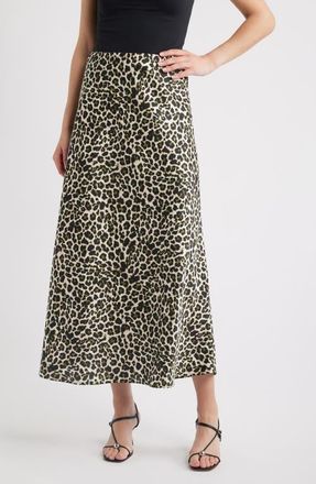 Anne Klein Print Flare Maxi Skirt in Bay Leaf Multi at Nordstrom, Size X-Small