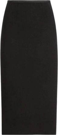 Dolce & Gabbana Zwarte Midi Rok Rechte Snit - Dames - Midirokken - Zwart - M - Rokken