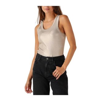 Summum Tops, Dames, Beige, S, Katoen, Dames Tops & T-shirts Rib Tanktop Cotton Rib