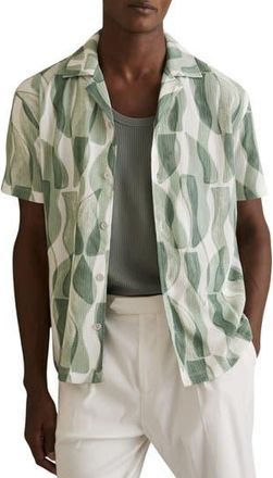 Reiss Taro Camp Shirt in Sage Green at Nordstrom Rack, Size X-Small