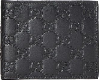 Gucci Black Guccissima Leather Guccissima Bi-Fold Wallet (Authentic Pre-Loved)