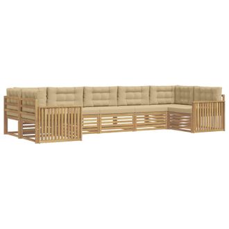 vidaXL Conjunto De Sof&aacute;s De Exterior 7 Uds. Y Beige Vidaxl