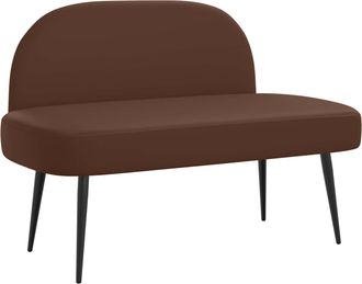vidaXL Banco Tapizado Con Respaldo Marr&oacute;n 110 X 60 X 76 Cm Vidaxl