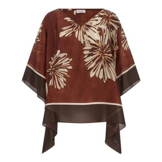 Brunello Cucinelli Silk Scarf Blouse - female - Brunello Cucinelli - Blouses - Red - S - Blouses & Shirts