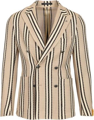 Tagliatore Darrel Jacket - Heren - Blazers - Beige - S - Katoen - Jassen