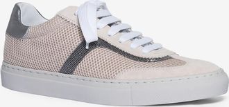 Brunello Cucinelli Niedrige Sneakers aus Netzstoff und Wildleder Monile