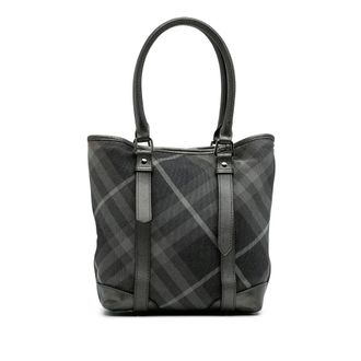 Burberry Pre-owned Womens Check Tote Bag - Grey Textile - One Size