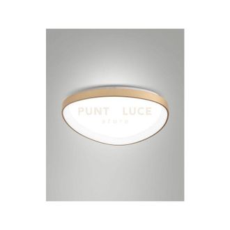 Fabas Luce Quirk plafoniera led ottone satinato D.60CM a led cct 2700K - 3200K - 4000K- 56W - 6600 lm dimmerabile