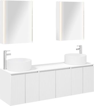 vidaXL Juego De Muebles De Ba&ntilde;o 5 Uds. Blanco Madera De Ingenier&iacute;a Vidaxl