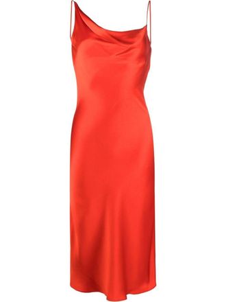 Stella McCartney cowl-neck midi dress - women - Acetate/Viscose - 36 - Red