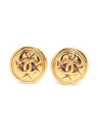 Chanel 1980-1990s CC mark buttons clip-one earrings - women - Gold Plated/Gold - One Size
