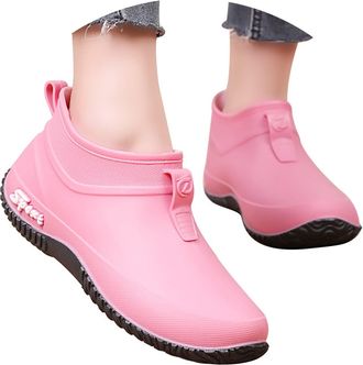 Generic Wellington Boots Women Ankle Ladies Wellies Short Chelsea Booties Waterproof Rain Boots Slip-On Wide Calf Rains Short Mens & Womens Non Slip Walking W