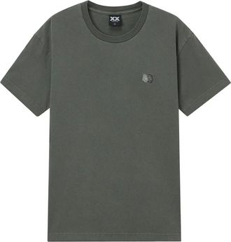 Fingercroxx T-shirt in cotone con ricamo - Verde