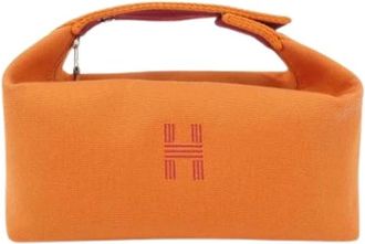 Herm&egrave;s Pre-owned Vintage Canvas Mini Bag - Dames - Vintage Mini Tas - Oranje - ONE Size - Vintage