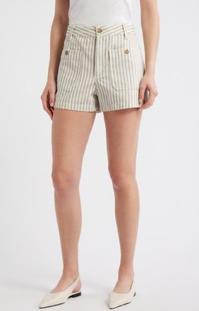 Frame Denim The Cruise Cotton Shorts in Flax Stripe at Nordstrom, Size 31
