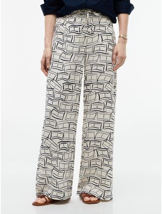 Tommy Hilfiger Womens Allover Flag Linen-Blend Pull-On Pant - Calico - XXL