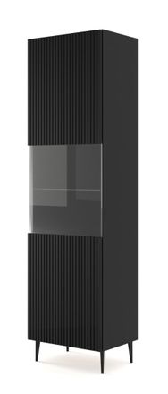 AKL FURNITURE Vitrina efecto madera Negro LED